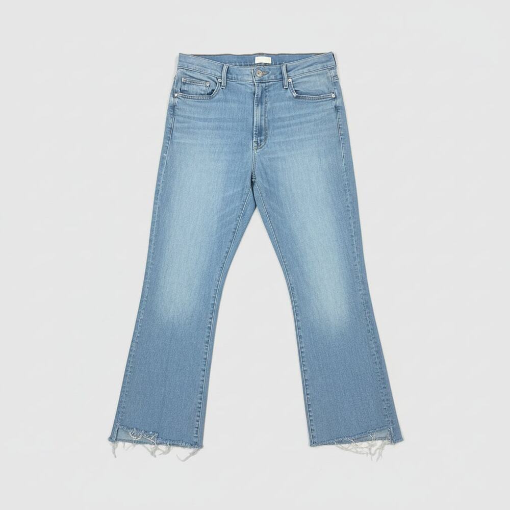 Mother pale denim Insider Crop Step Fray jeans, Size 32